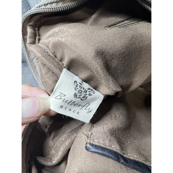 Black Butterfly Canvas Crossbody Handbag Satchel Bag Bohemian Floral Print Boho - Picture 12 of 14